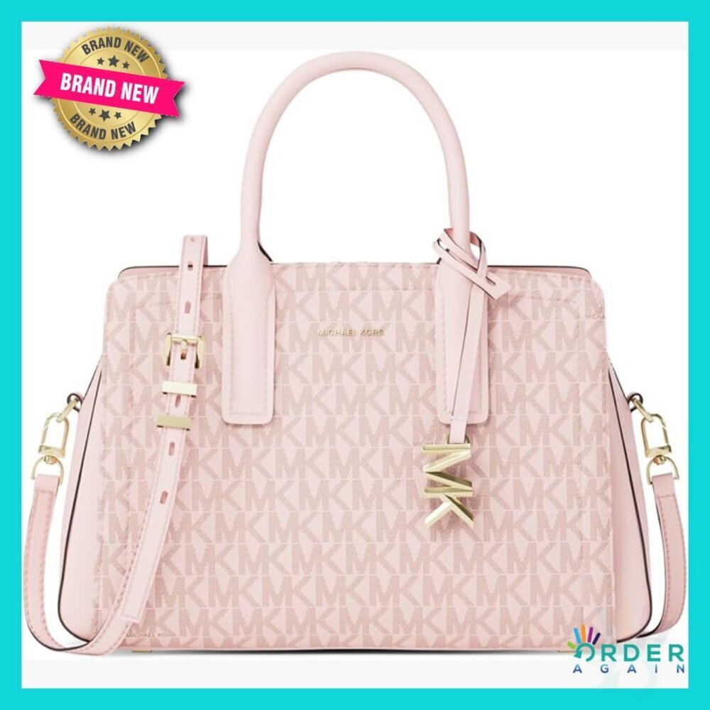 Signature Logo Satchel Structured Chic Versatile Day to Night Handbag